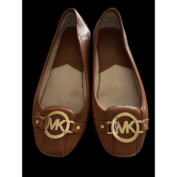 Michael Kors Saffiano Fulton Leather Shoes Moccasin Tan Color Size 7.5 M - Picture 8 of 8